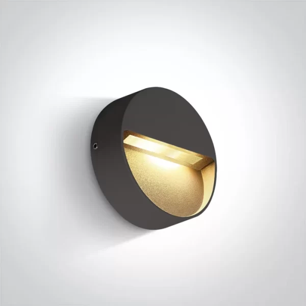 APLICA EXTERIOR LED 3W ROUND IP54 ANHTRACIT 67359