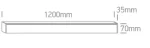 LAMPA LINIARA LED 40W MIX OPAL-MULTISPOT DOWN L120