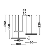 LAMPA SUSPENDATA LED 140W BRASS GOLD D140
