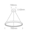 LAMPA SUSPENDATA LED 40W SLIM BLACK D70 63050