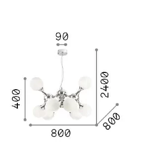LAMPA SUSPENDATA NODI SP9 E14 GOLD SATINAT