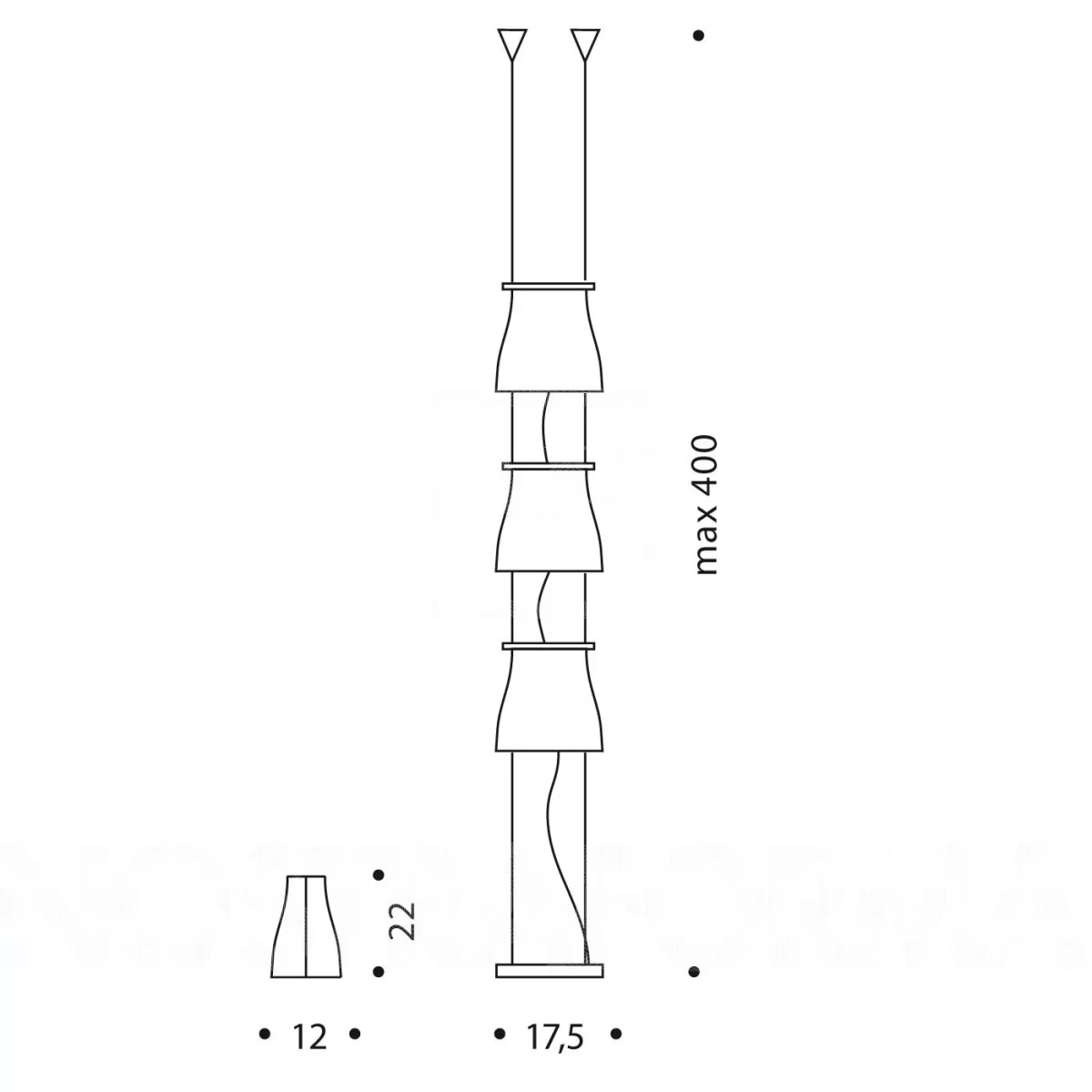 LAMPADAR MURANO BELL S3V design Francesco Dei Rossi