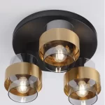 LUSTRA SIANNA 3xE27 LED GLASS BRASS GOLD IP20