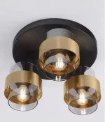 LUSTRA SIANNA 3xE27 LED GLASS BRASS GOLD IP20