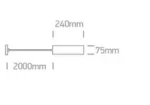 PENDUL CILINDRIC GU10 BLACK L240mm