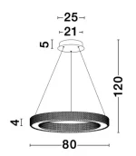 PENDUL FIORE LED 80W ANTIC GOLD BRASS D80