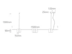 PENDUL LINIAR 7x7W GU10 LED BLACK