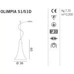 PENDUL MURANO OLIMPIA S1- design Oriano Favaretto