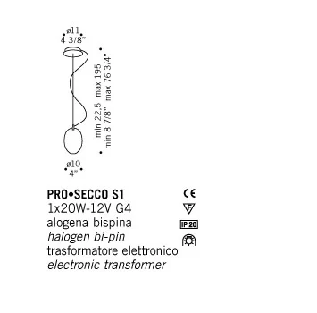PENDUL MURANO PROSECCO S1 - design Oriano Favaretto