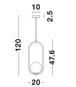 PENDUL OBITAR G9 LED BRASS GOLD IP20
