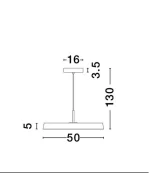 PENDUL VETRO LED 37W SATIN-GOLD