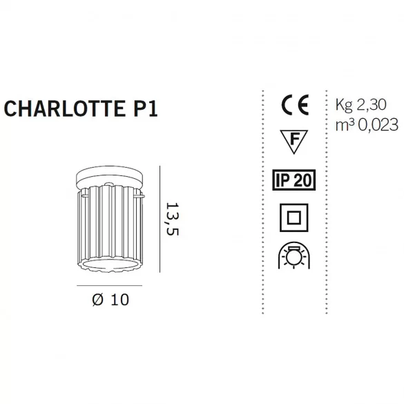 PLAFONIERA CHARLOTTE P1 - design Luca Ferretto