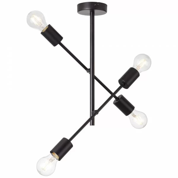 PLAFONIERA ELVERA 4 BECURI E27 BLACK