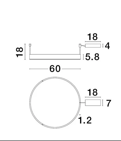 PLAFONIERA LED 45W MOTIF D60 BRASS