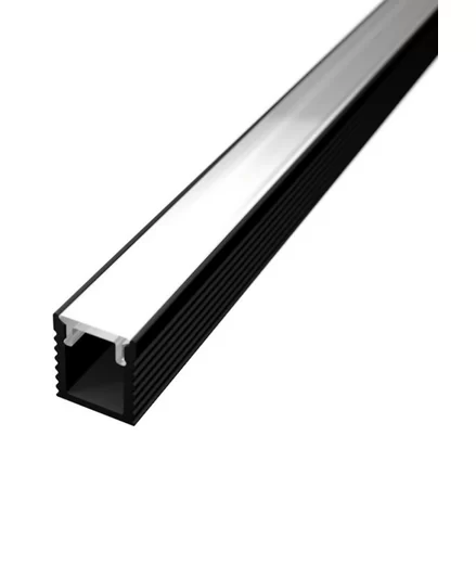 Profil Aparent Banda LED ULTRASLIM 8mm 2m Negru cu Dispersor Opal LP601B