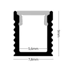 Profil Aparent Banda LED ULTRASLIM 8mm 2m Negru cu Dispersor Opal LP601B