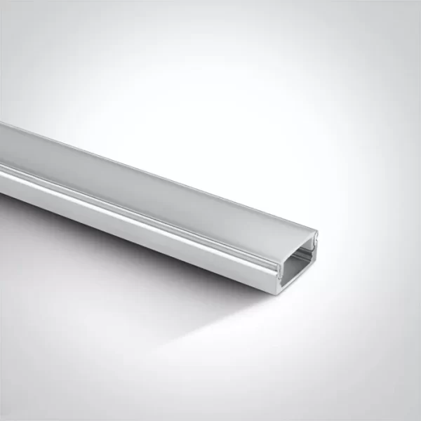 Profil LED Aparent 2m 17.2mm Aluminiu Alb cu Dispersor Opal 101W