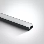 Profil LED Aparent 2m 17.2mm Aluminiu Negru cu Dispersor Opal 101B