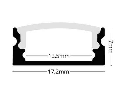 Profil LED Aparent 2m 17.2mm Aluminiu Silver cu Dispersor Opal 101AL