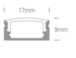 Profil LED Aparent 2m 17mm Aluminiu Alb cu Dispersor Opal -7902