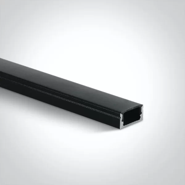 Profil LED Aparent 2m 17mm Aluminiu Negru cu Dispersor Negru - 7902