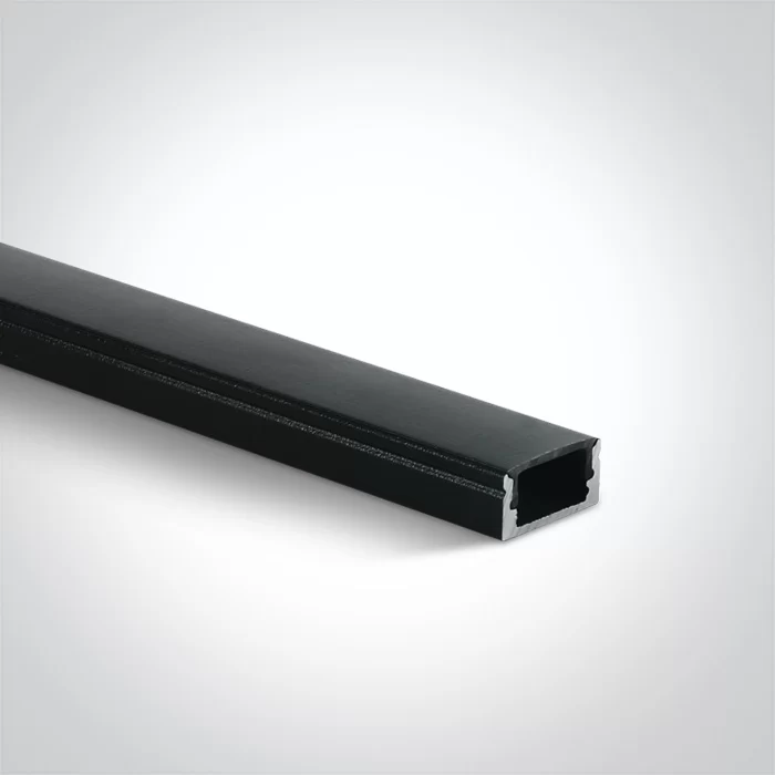 Profil LED Aparent 2m 17mm Aluminiu Negru cu Dispersor Negru - 7902 Profil LED Aparent 2m 17mm Aluminiu Negru cu Dispersor Negru - 7902