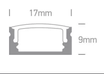 Profil LED Aparent 2m 17mm Aluminiu Negru cu Dispersor Negru - 7902