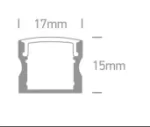 Profil LED Aparent 2m 17mm Negru cu Dispersor Negru- 7904