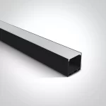 Profil LED Aparent 2m 35mm Aluminiu Negru cu Dispersor Opal - 7912