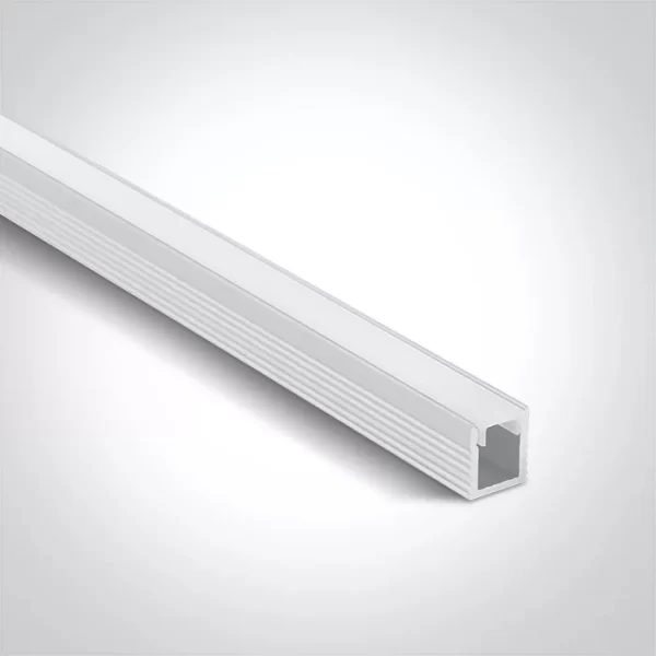 Profil LED Aparent 2m 8mm Aluminiu Alb cu Dispersor Opal - 7901