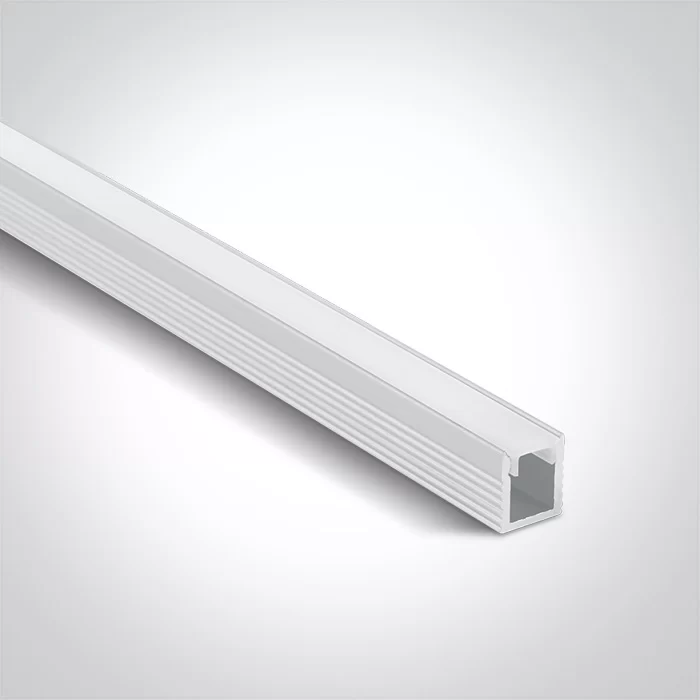 Profil LED Aparent 2m 8mm Aluminiu Alb cu Dispersor Opal - 7901 Profil LED Aparent 2m 8mm Aluminiu Alb cu Dispersor Opal - 7901
