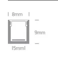 Profil LED Aparent 2m 8mm Aluminiu Negru cu Dispersor Opal si Capete - 7901