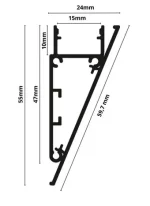 Profil LED Aparent de Perete 2m Aluminiu cu Dispersor Opal - LP403