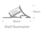 Profil LED Aparent Raft 2m Aluminiu cu Dispersor Opal - 7937T