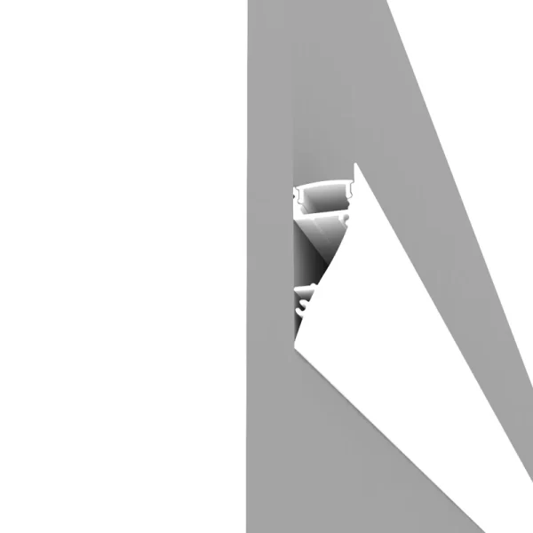 Profil LED Arhitectural 2m Aluminiu cu Dispersor Opal Sus-Jos - PRO2120