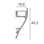 Profil LED Arhitectural 2m Aluminiu cu Dispersor Opal Sus-Jos - PRO2120