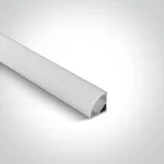Profil LED Colt Aparent 2m 16x16mm Aluminiu Silver cu Dispersor Opal Alb - LP202
