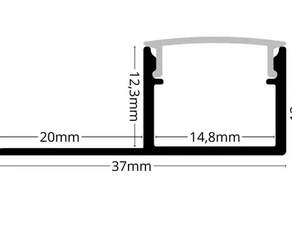 Profil LED Incastrat 2m 14.8mm Aluminiu cu Dispersor Alb Laptos - LP313F
