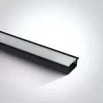 Profil LED Incastrat 2m 23mm Negru cu Dispersor Alb Opal- 7902R