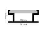 Profil LED Incastrat Pardoseala 2m 19mm Aluminiu cu Dispersor Opal IP44 - LP401