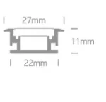 Profil LED Incastrat Pardoseala IP67 2m 27mm Aluminiu cu Dispersor Opal - 7914R