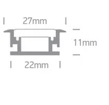 Profil LED Incastrat Pardoseala IP67 2m 27mm Aluminiu cu Dispersor Opal - 7914R