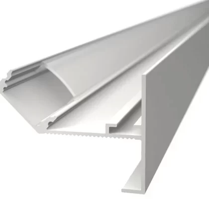 Profil LED Incastrat Trim Rigips 2m Aluminiu Alb cu Dispersor Opal 501W