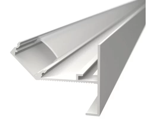Profil LED Incastrat Trim Rigips 2m Aluminiu Alb cu Dispersor Opal 501W