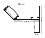 Profil LED Incastrat Trim Rigips 2m Aluminiu Alb cu Dispersor Opal 501W