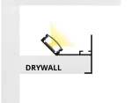 Profil LED Incastrat Trim Rigips 2m Aluminiu Alb cu Dispersor Opal 501W