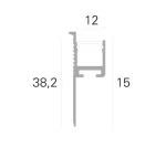 Profil LED Incastrat Trimless Rigips 2m 12mm Aluminiu Alb cu Dispersor Opal - PRO2169