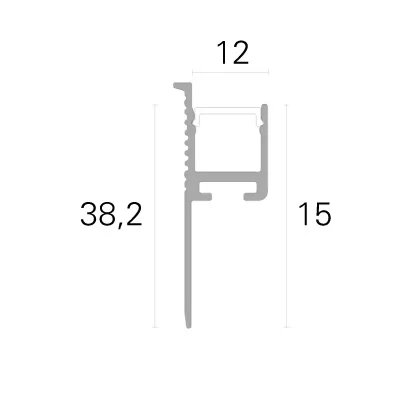 Profil LED Incastrat Trimless Rigips 2m 12mm Aluminiu Alb cu Dispersor Opal - PRO2169