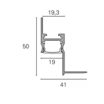 Profil LED Incastrat Trimless Rigips 2m 12mm Aluminiu Alb cu Dispersor Opal - PRO2178
