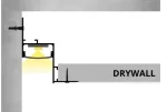 Profil LED Incastrat Trimless Rigips 2m 12mm Aluminiu Alb cu Dispersor Opal - PRO2178